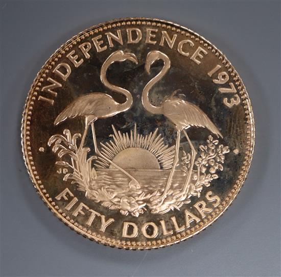 A Commonwealth of the Bahamas 1973 Independence Day $50 gold coin (struck in 12ct gold)